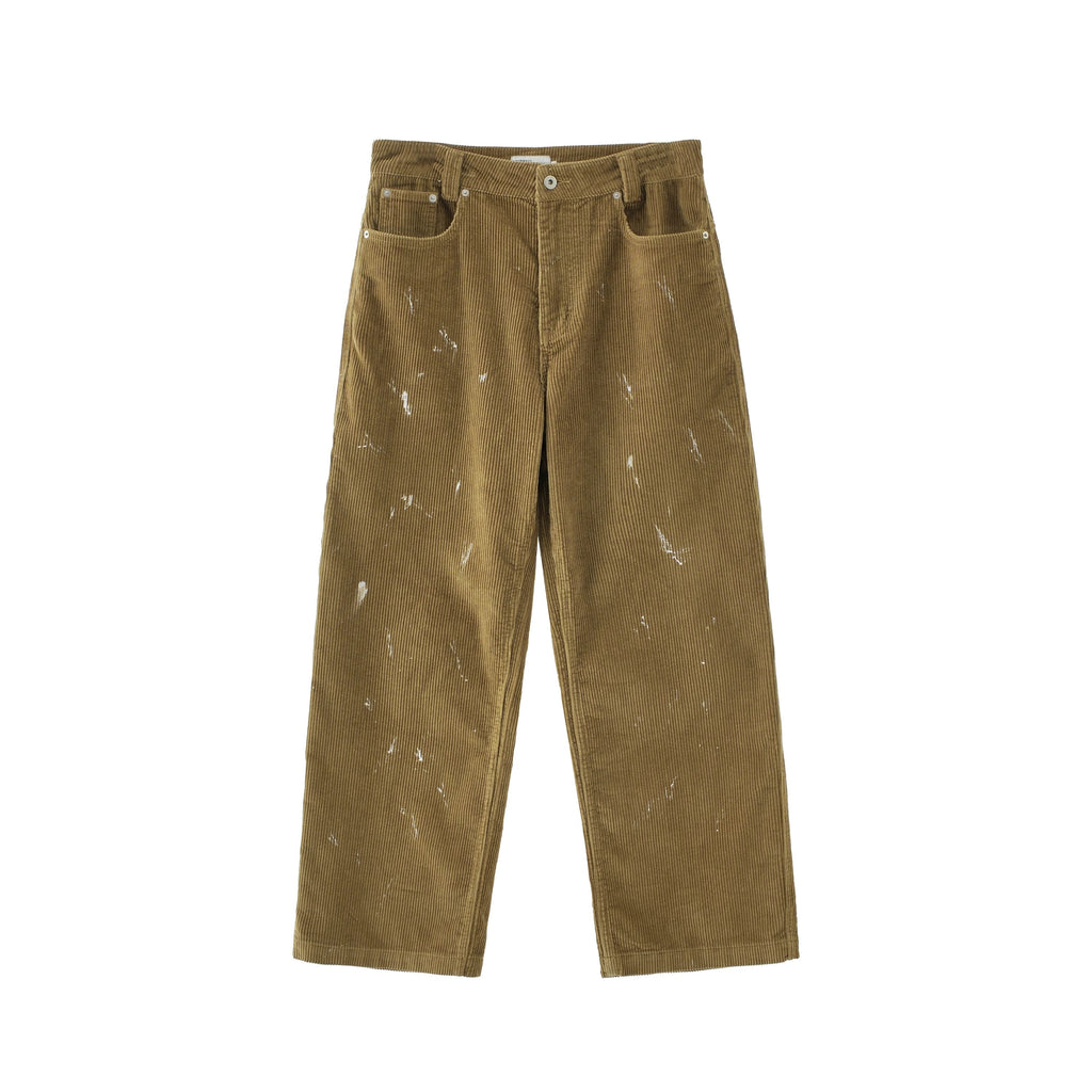 BUTTBILL FW25 Paint-Splattered Cotton Corduroy Relaxed Straight Trousers067