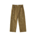 BUTTBILL FW25 Paint-Splattered Cotton Corduroy Relaxed Straight Trousers067