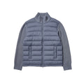 BUTTBILL Lightweight 90% White Duck Down Puffer Jacket – Knit Panel Quilted Stand Collar Jacket with Relaxed Fit#122