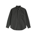 BUTTBILL Unisex High-Density Washed Cotton Concealed Placket Long-Sleeve Shirt021