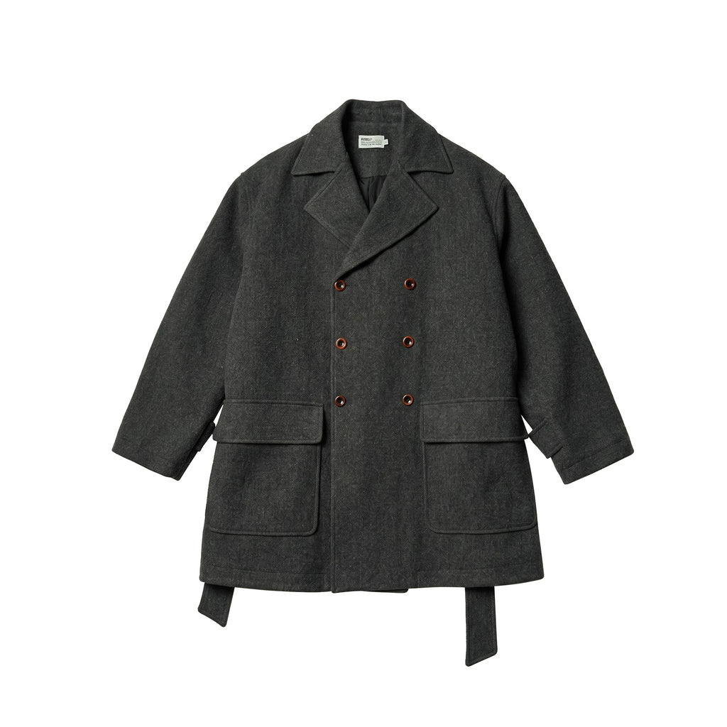 BUTTBILL Vintage Wool-Blend Double-Breasted Coat – Relaxed Fit Insulated Mid-Length Lapel Winter Jacket#135