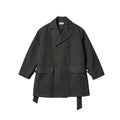 BUTTBILL Vintage Wool-Blend Double-Breasted Coat – Relaxed Fit Insulated Mid-Length Lapel Winter Jacket#135