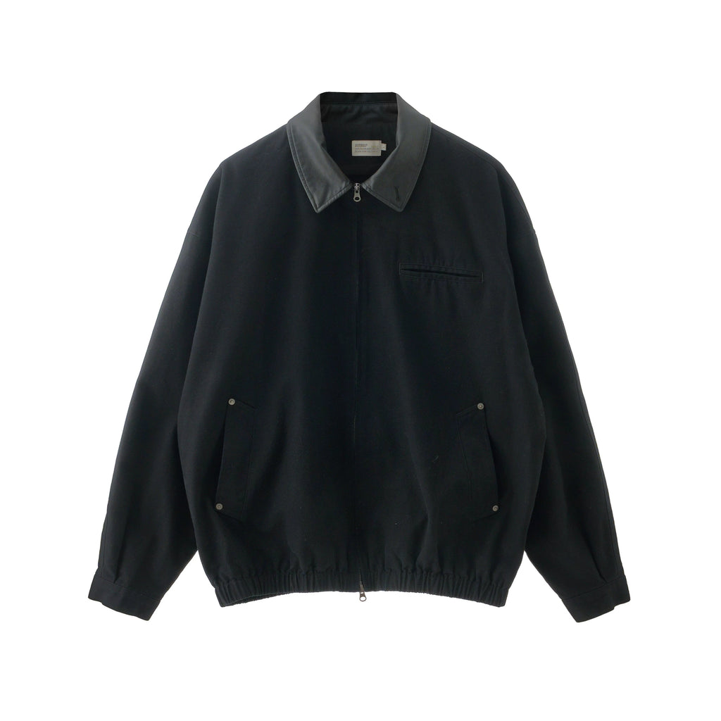 BUTTBILL SS26 Unisex Enzyme-Washed Canvas Work Jacket with Suede Collar046