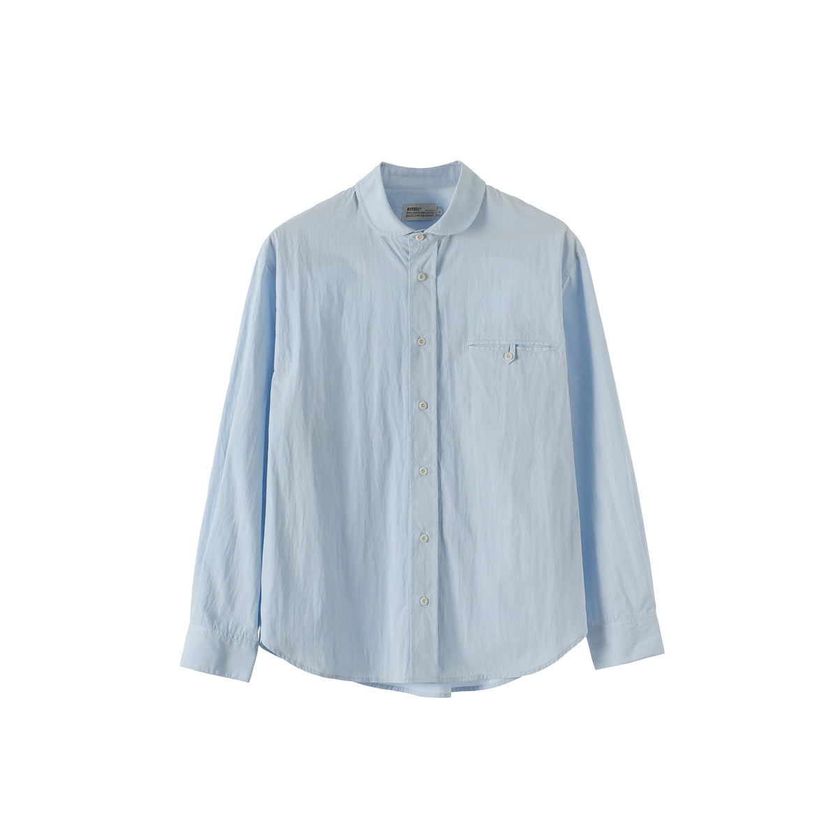 BUTTBILL Minimalist Cotton-Nylon Shawl Collar Long-Sleeve Overshirt116