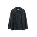 BUTTBILL Unisex 60% Bamboo-Blend Pleated Camp Collar Long-Sleeve Shirt115