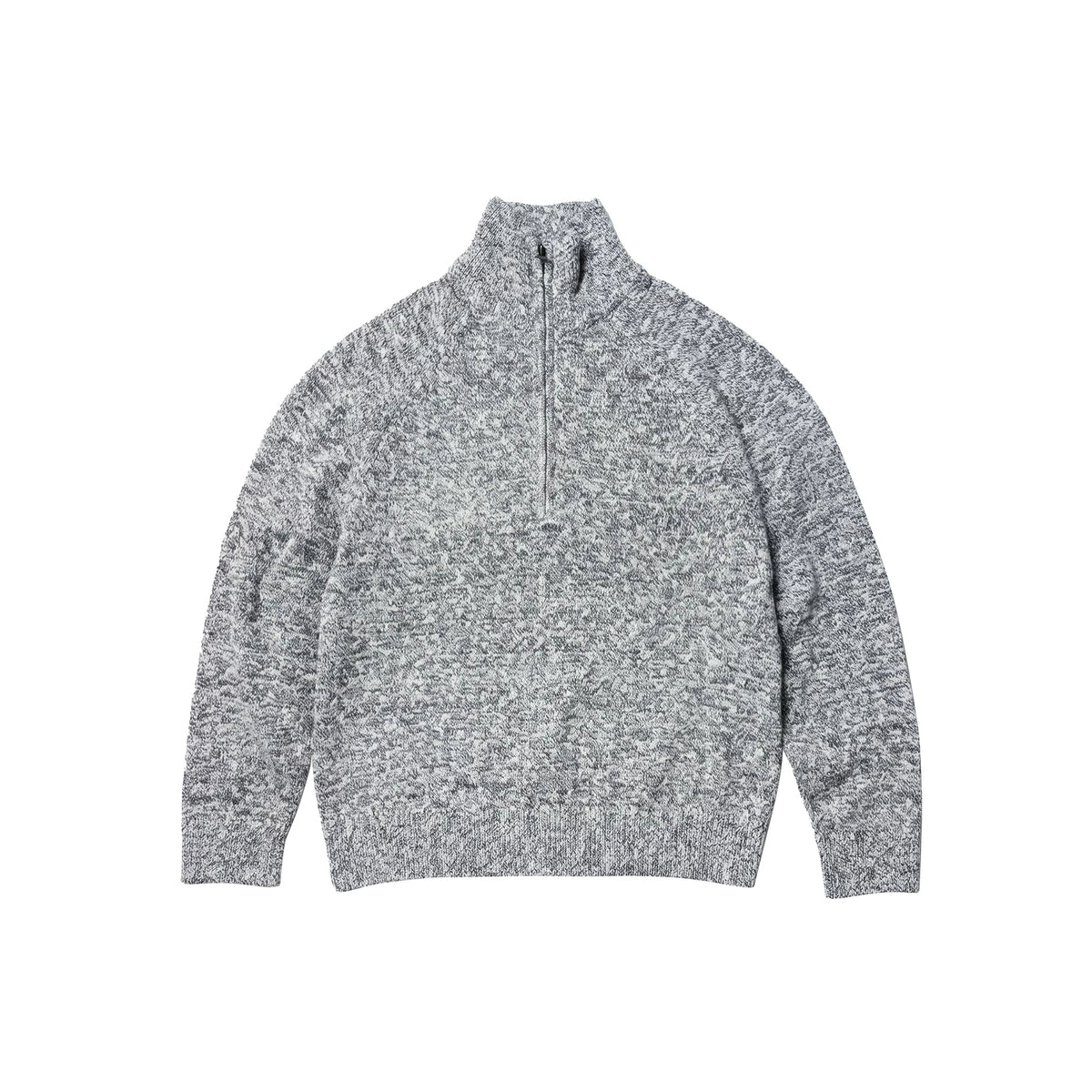 BUTTBILL Vintage Two-Tone Cotton Half-Zip Knit Sweater – Relaxed Fit Textured Mock Neck Pullover#132