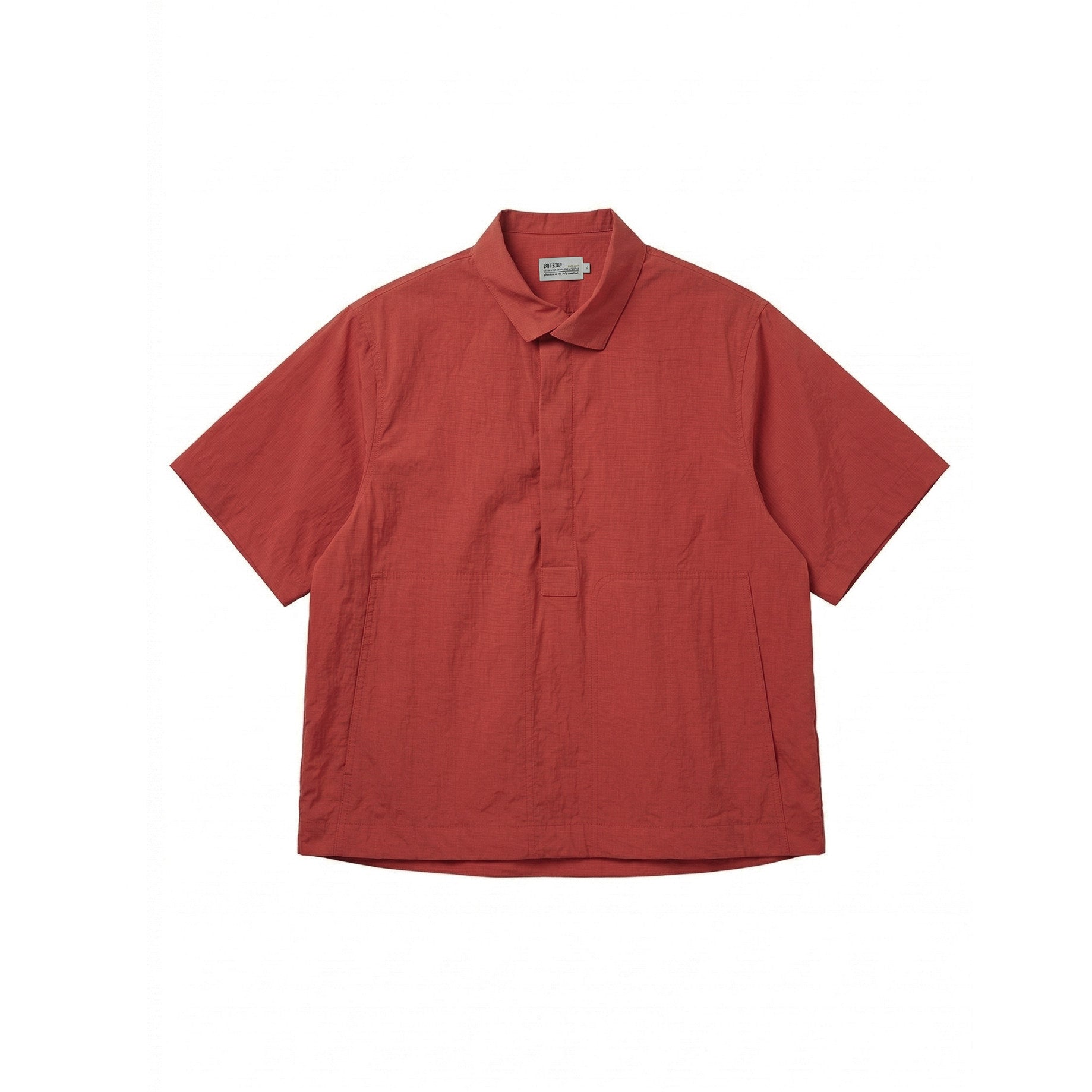 BUTTBILL SS26 80s High-Density Long-Staple Cotton Half-Placket Shirt