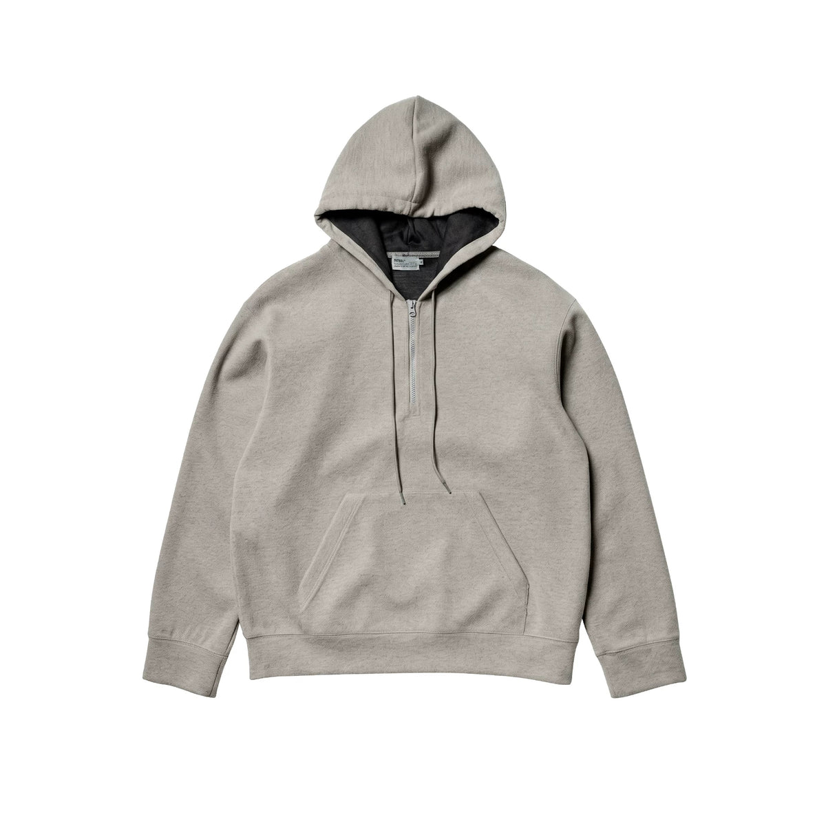 BUTTBILL Vintage Textured Twill Half-Zip Hoodie – Relaxed Fit Hooded Sweatshirt with Soft Brushed Interior#134