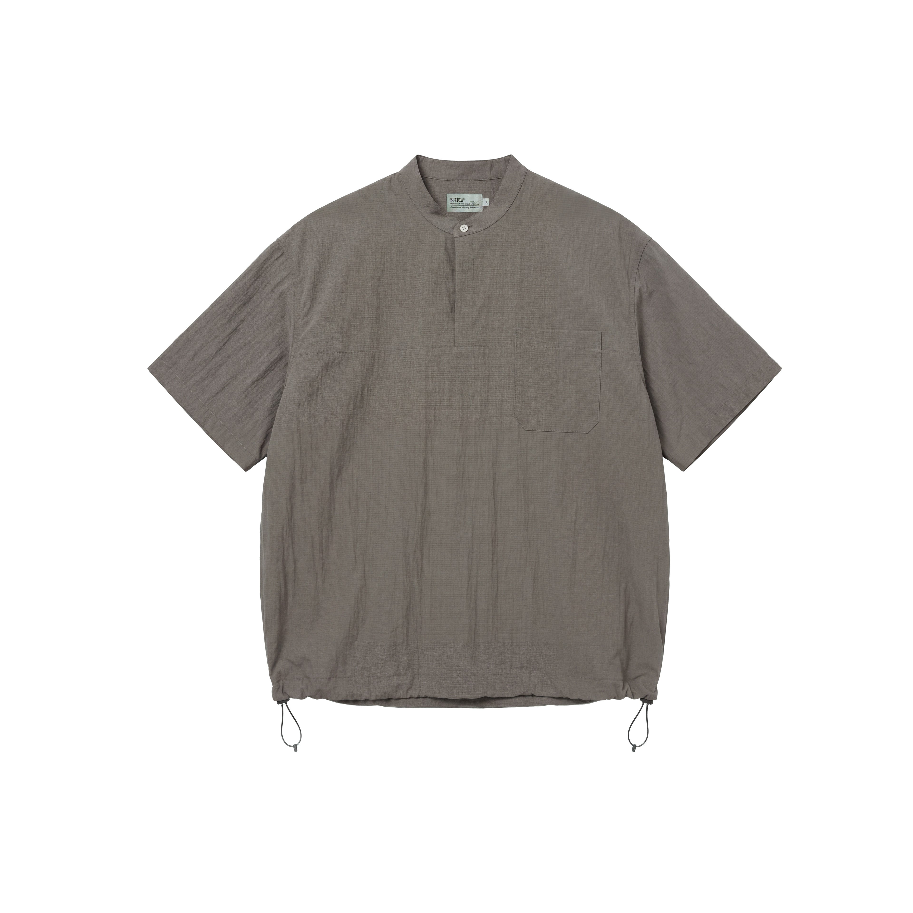BUTTBILL Balloon-Fit Bamboo-Blend Band Collar Polo Shirt