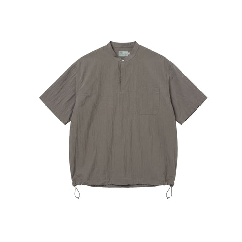 BUTTBILL Balloon-Fit Bamboo-Blend Band Collar Polo Shirt005