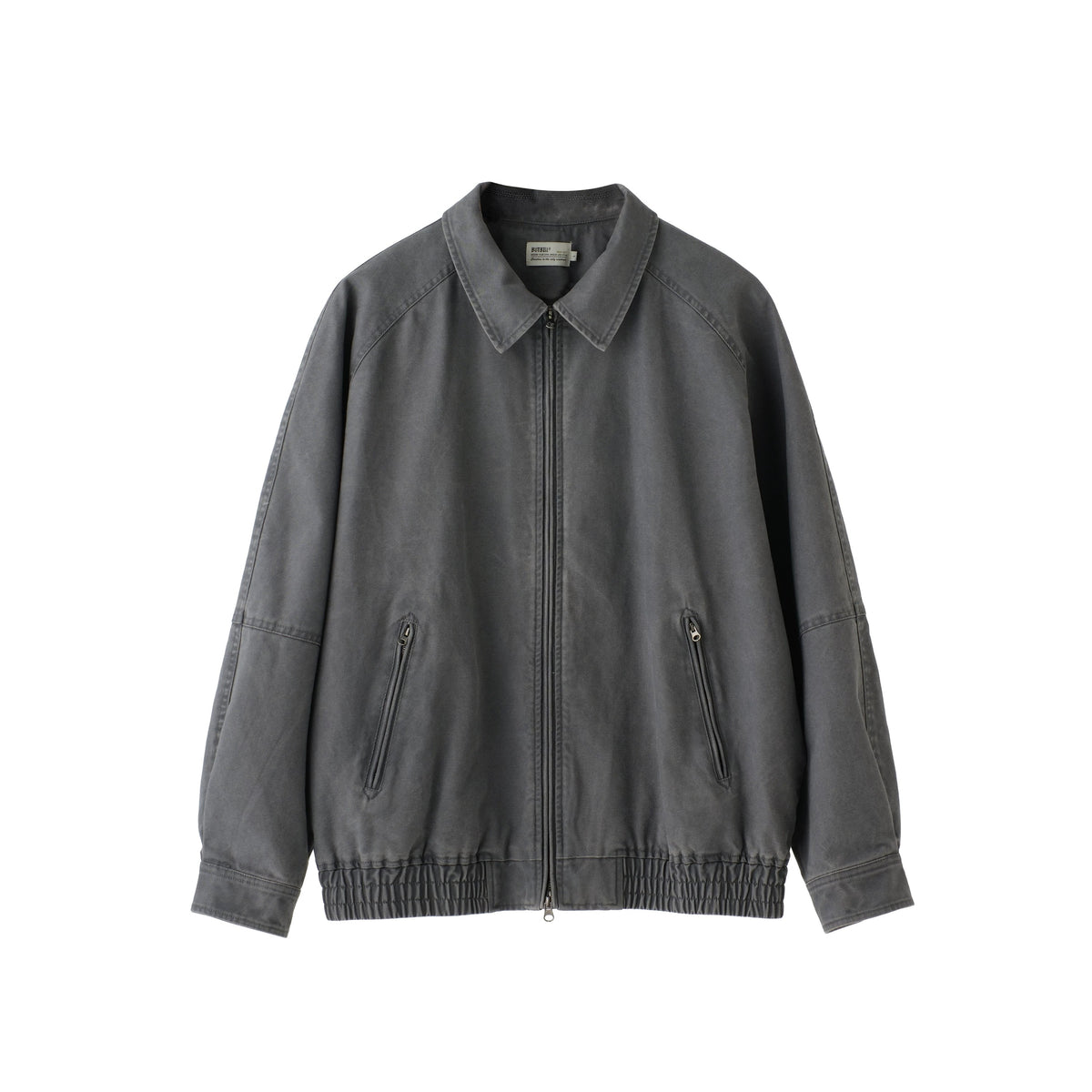 BUTTBILL Vintage Washed Heavyweight Cotton Canvas Jacket – Relaxed Fit Two-Way Zip Workwear Jacket, Japanese Casual Style for Men#097