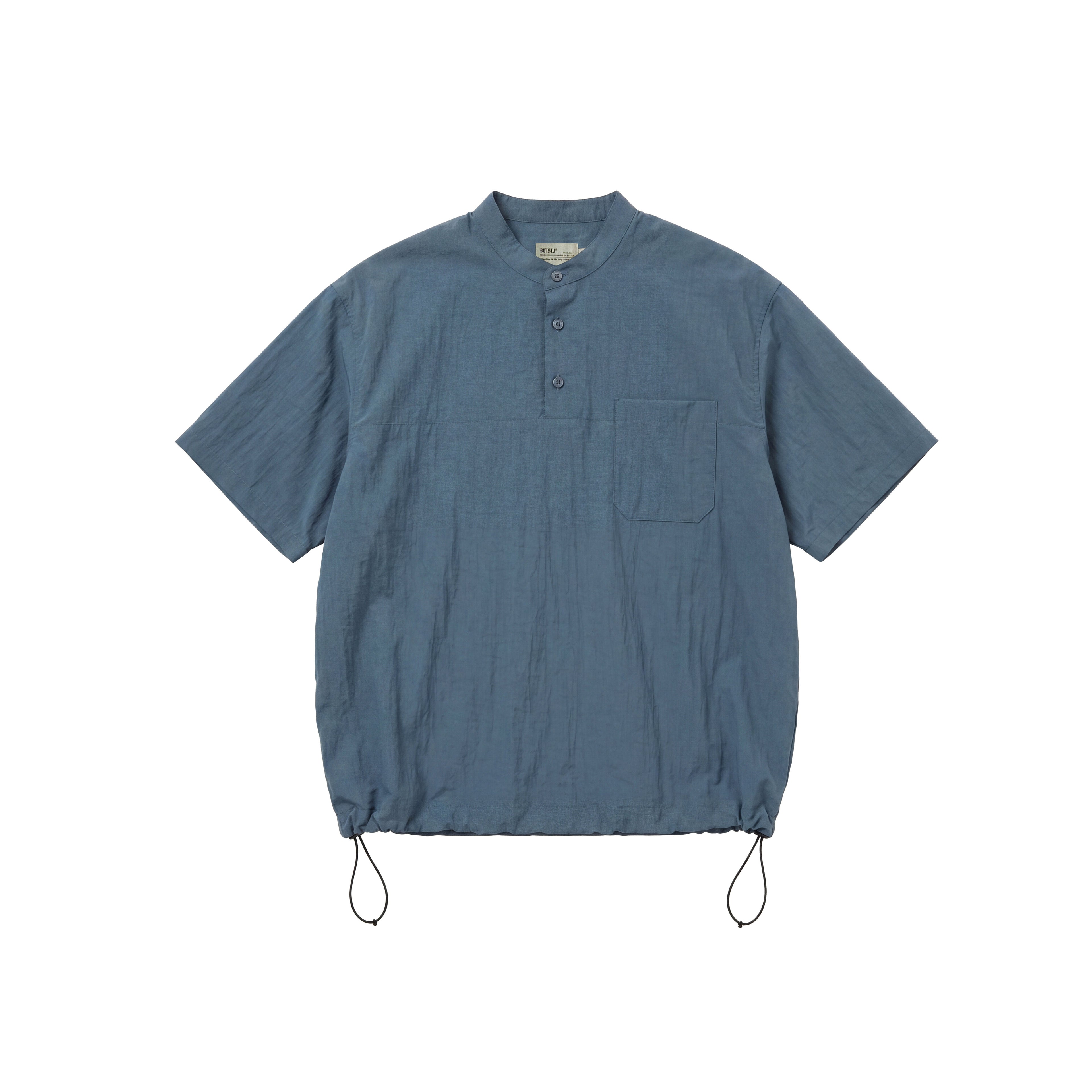 BUTTBILL Balloon-Fit Bamboo-Blend Band Collar Polo Shirt