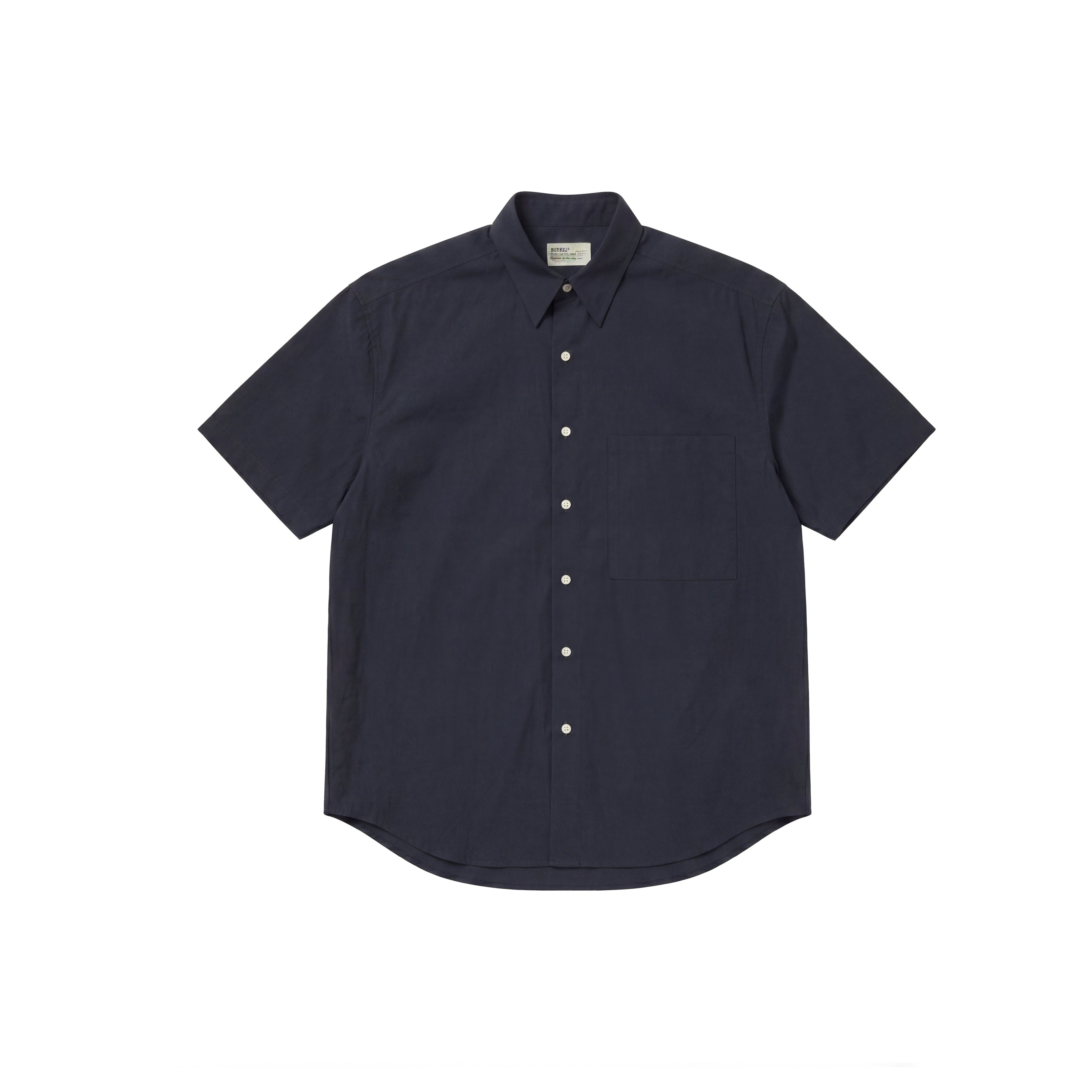 BUTTBILL Classic Minimalist Soft-Textured Long-Staple Cotton Pleated Back Shirt