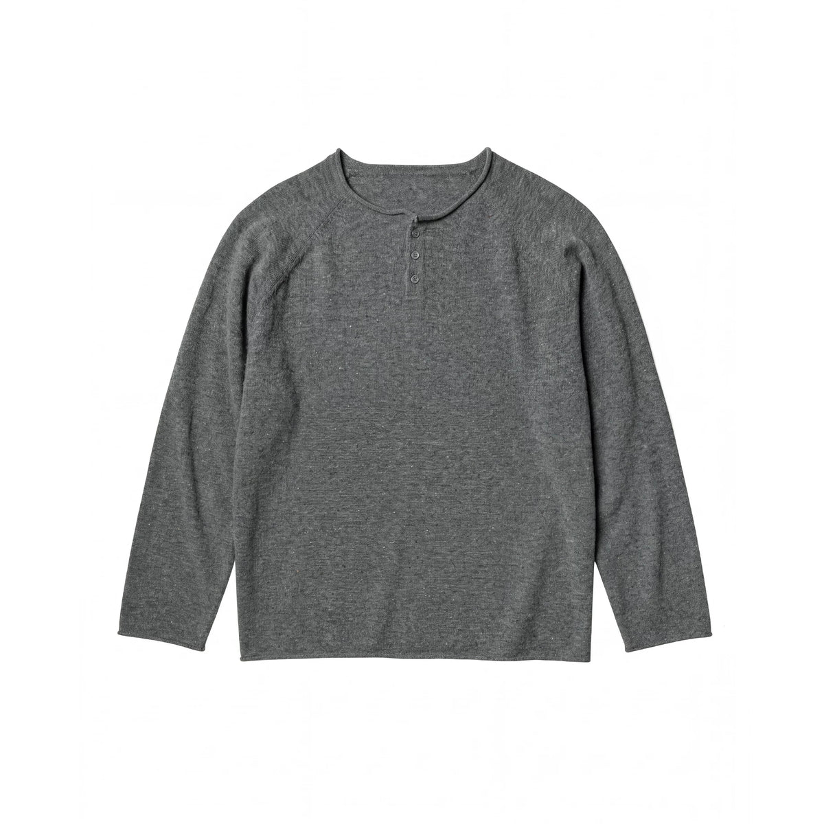 BUTTBILL 17.5-Micron 100% Merino Wool Henley Knit Sweater – Relaxed Fit Lightweight Long Sleeve Pullover#120