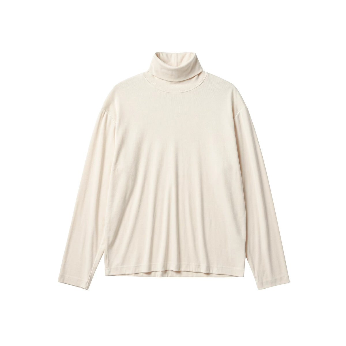 BUTTBILL Classic Textured Acetate-Wool Blend Turtleneck Knit Top – Relaxed Drop-Shoulder Unisex Long Sleeve#118