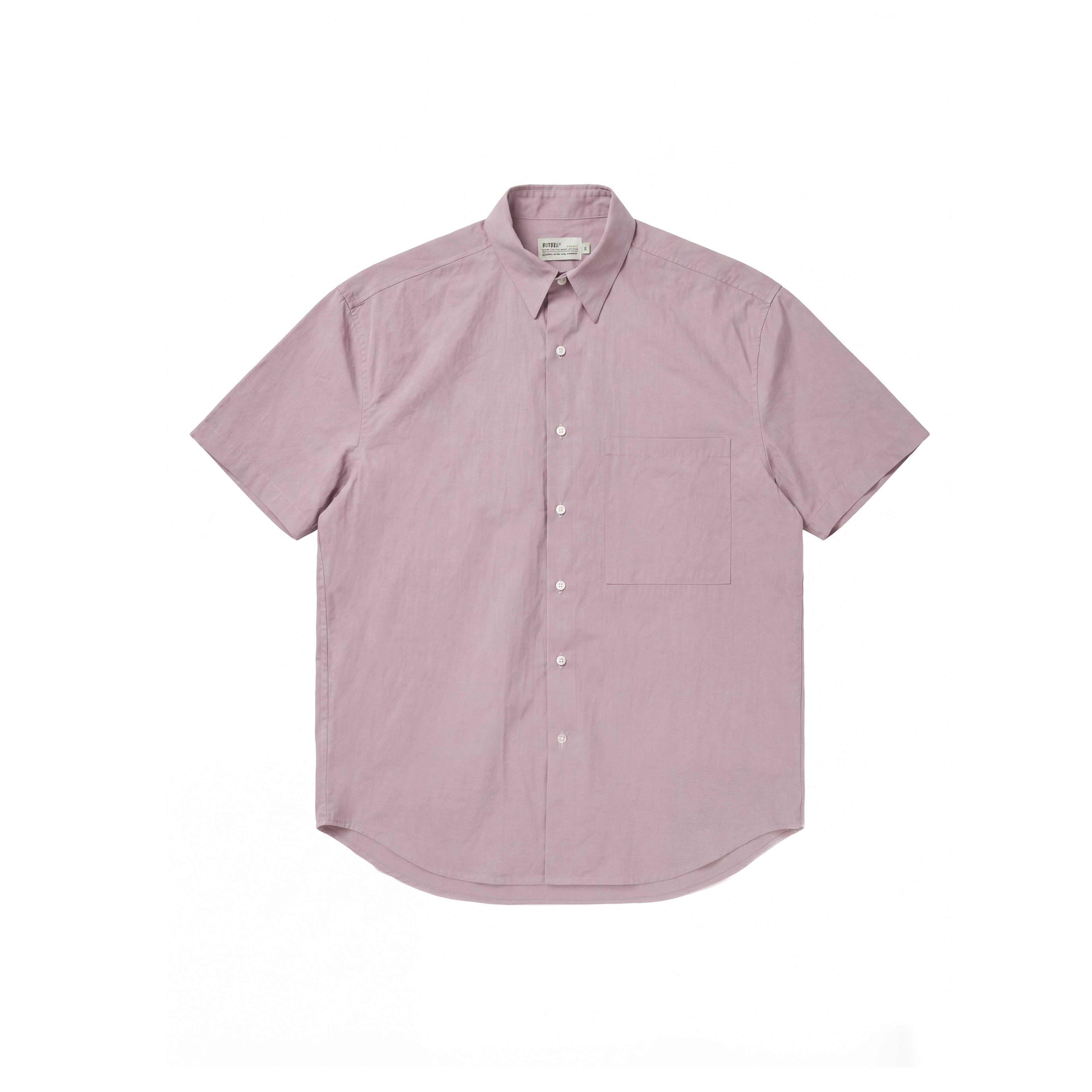 BUTTBILL Classic Minimalist Soft-Textured Long-Staple Cotton Pleated Back Shirt