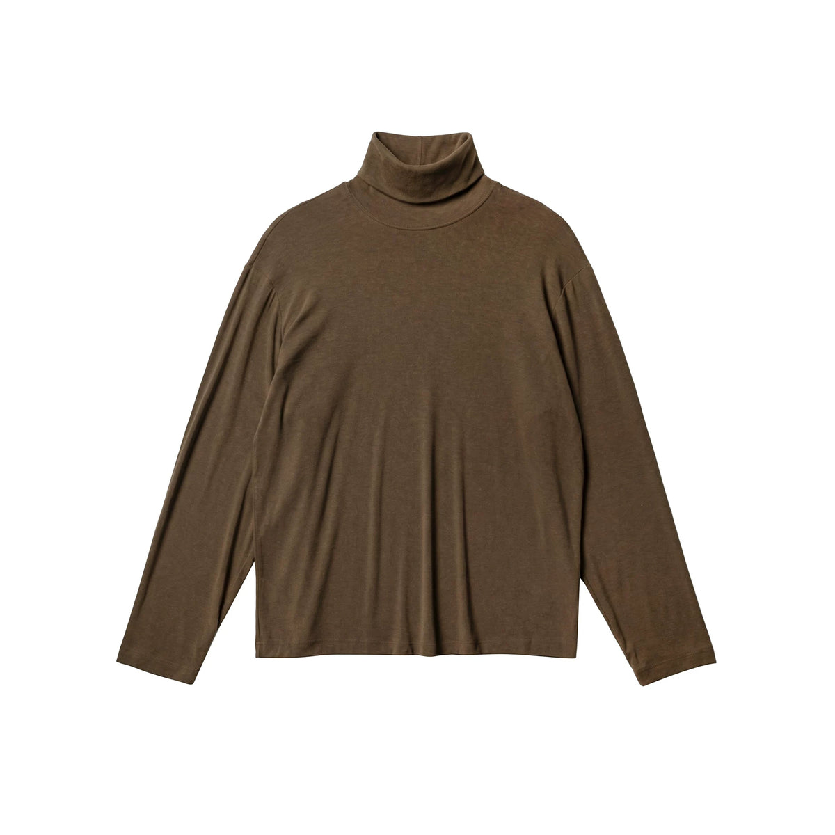 BUTTBILL Classic Textured Acetate-Wool Blend Turtleneck Knit Top – Relaxed Drop-Shoulder Unisex Long Sleeve#118