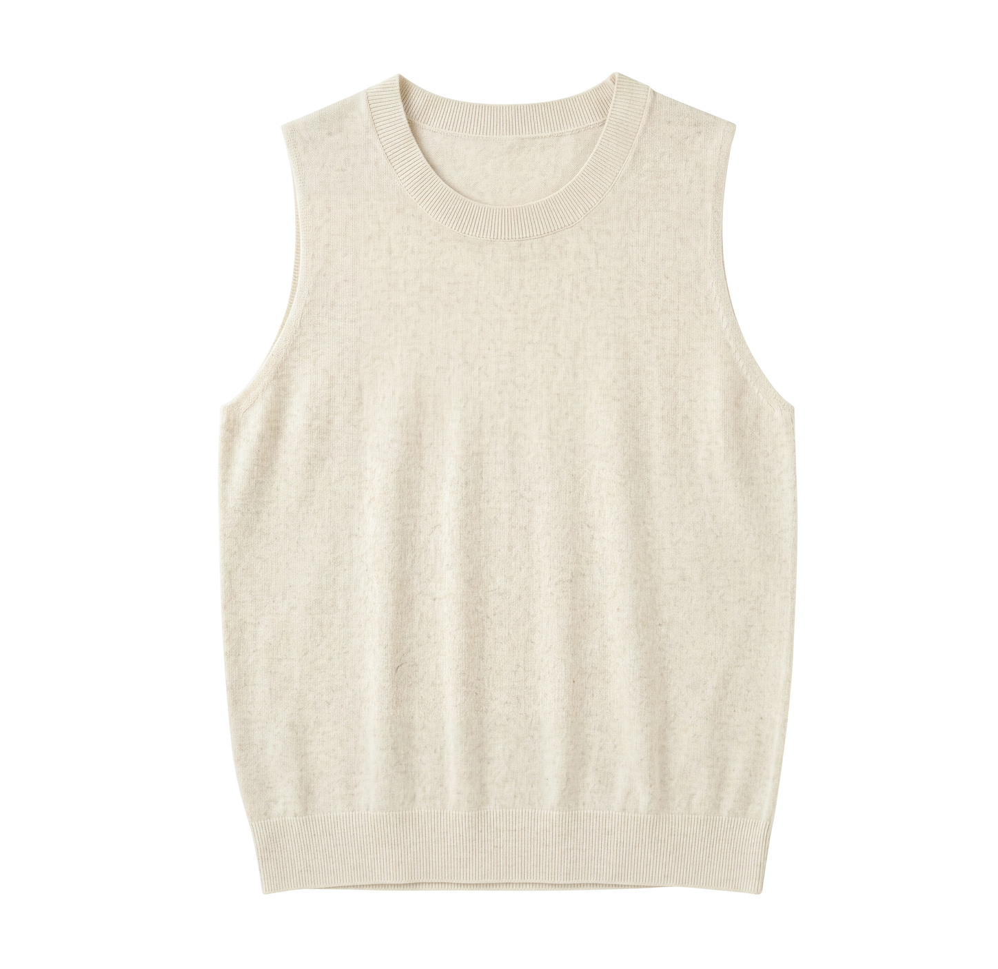 BUTTBILL Classic Tencel-Linen Blend Crewneck Knit Vest