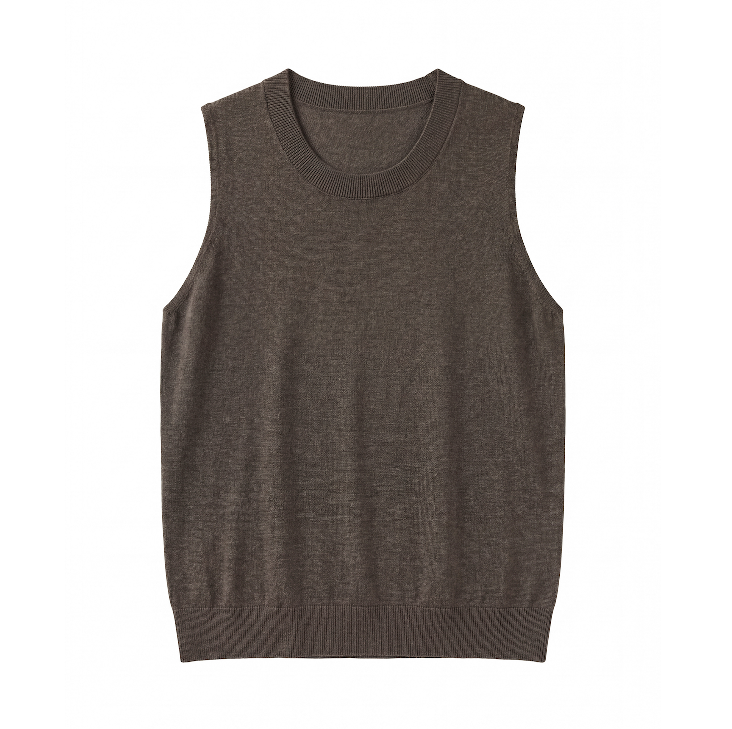 BUTTBILL Classic Tencel-Linen Blend Crewneck Knit Vest